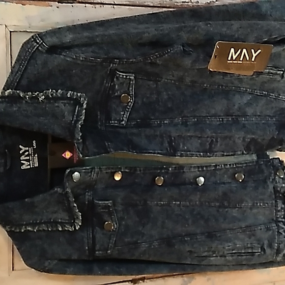 Andrew Marc New York Performance Frayed Knit Jacket  Blue - Picture 6 of 16